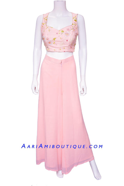 Classic Pastel Pink Palazzo Set-AariAmi Boutique