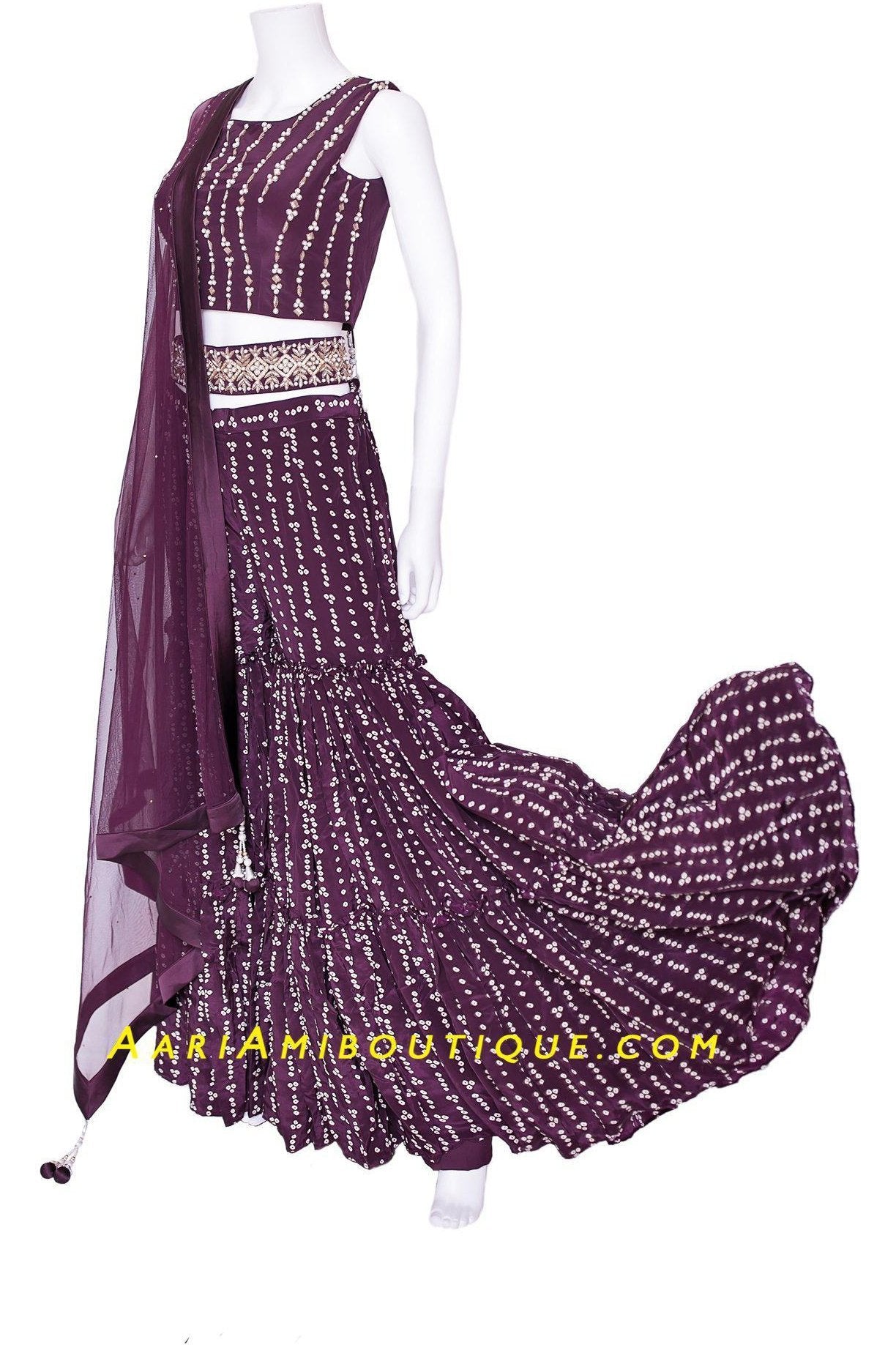 Hypnotic Bandhani Gharara Set-AariAmi Boutique