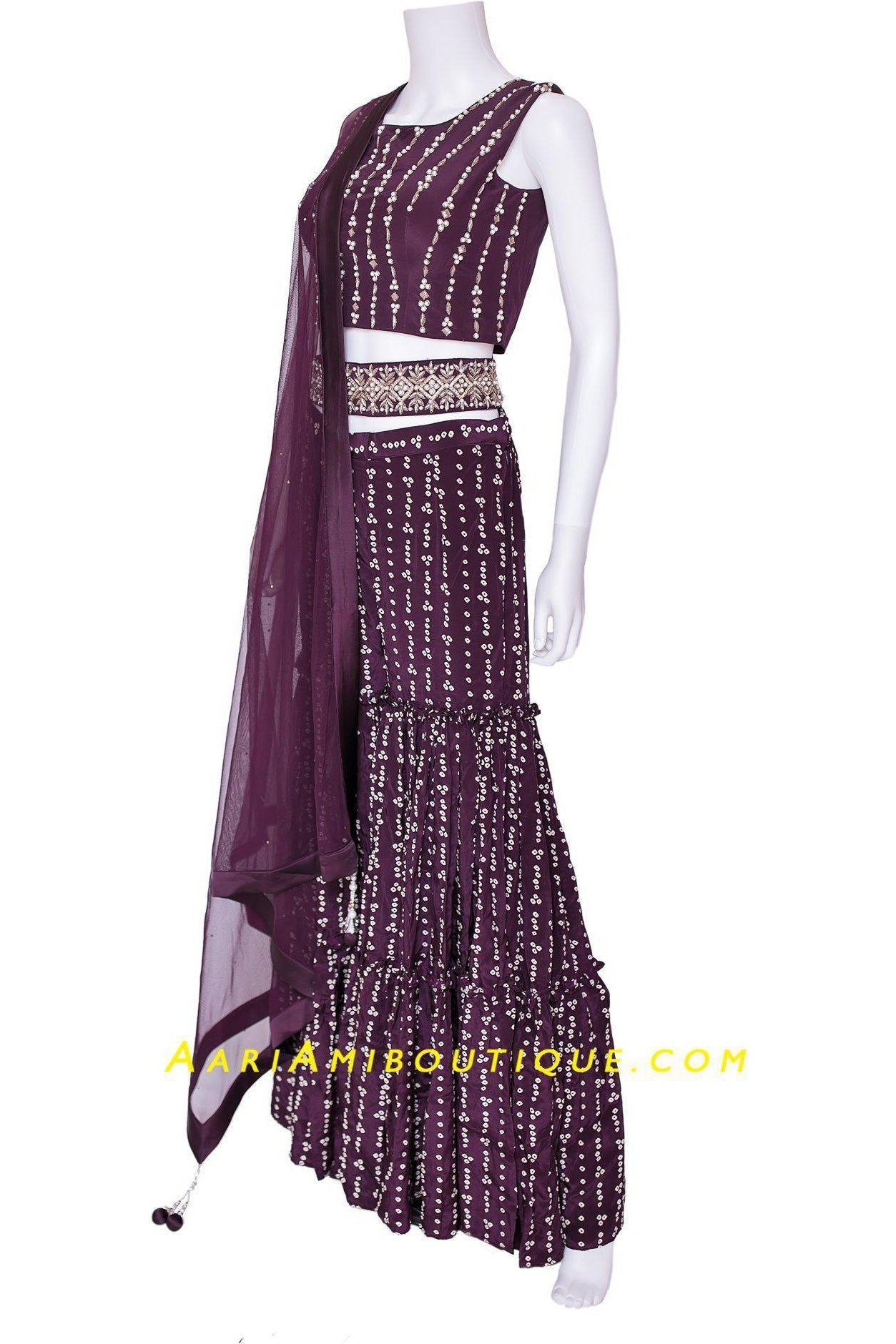 Hypnotic Bandhani Gharara Set-AariAmi Boutique