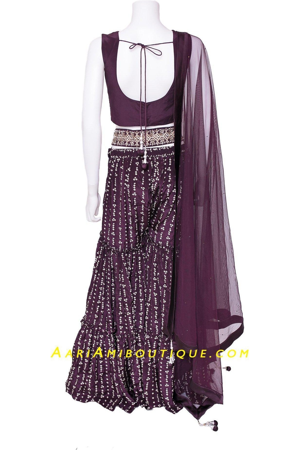 Hypnotic Bandhani Gharara Set-AariAmi Boutique