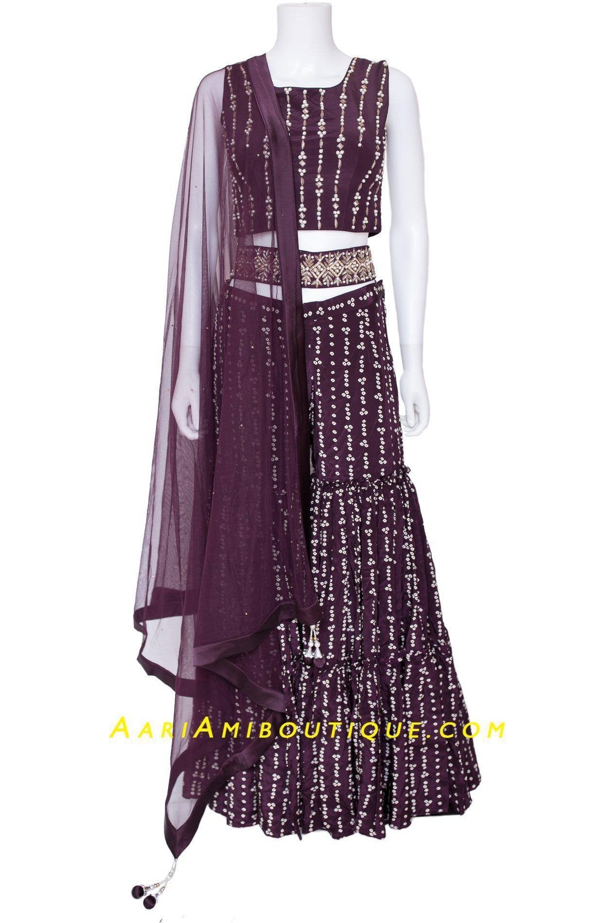 Hypnotic Bandhani Gharara Set-AariAmi Boutique