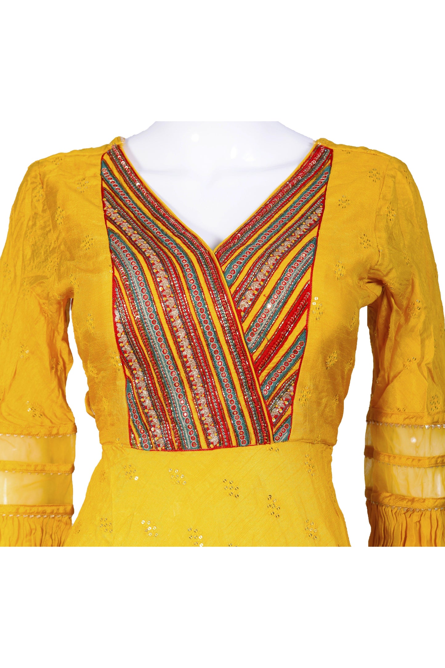 Marvelous Mustard and Red Sharara Set-AariAmi Boutique