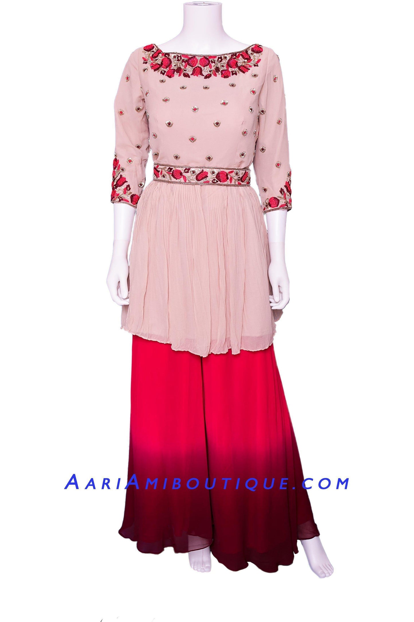 Opulent Ombre Pink Palazzo Set-AariAmi Boutique