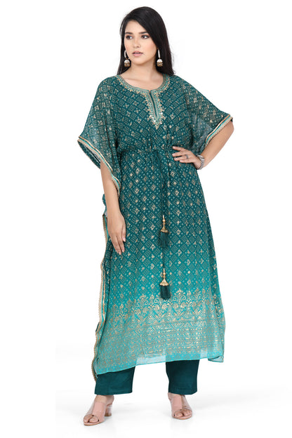 Gorgeous Green Ombre Kaftan Set-AariAmi Boutique