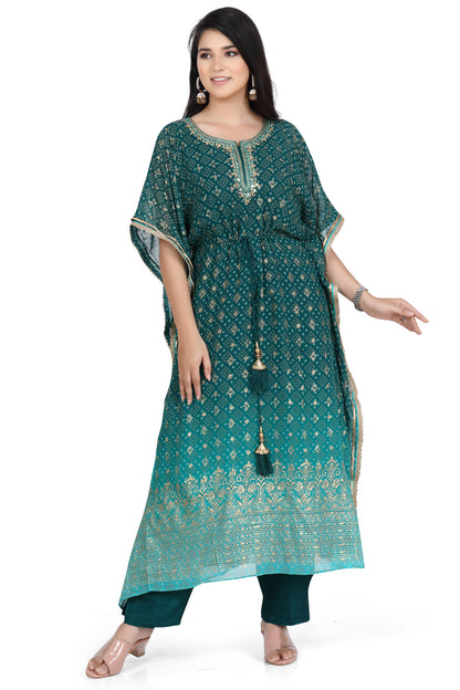 Gorgeous Green Ombre Kaftan Set-AariAmi Boutique