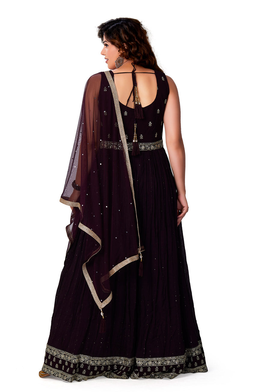 Breathtakingly Bold Black and Gold Anarkali Set