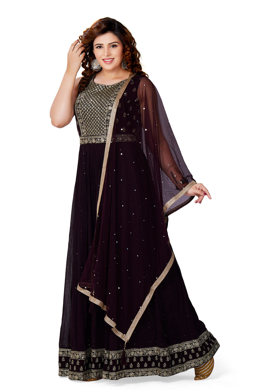 Breathtakingly Bold Black and Gold Anarkali Set