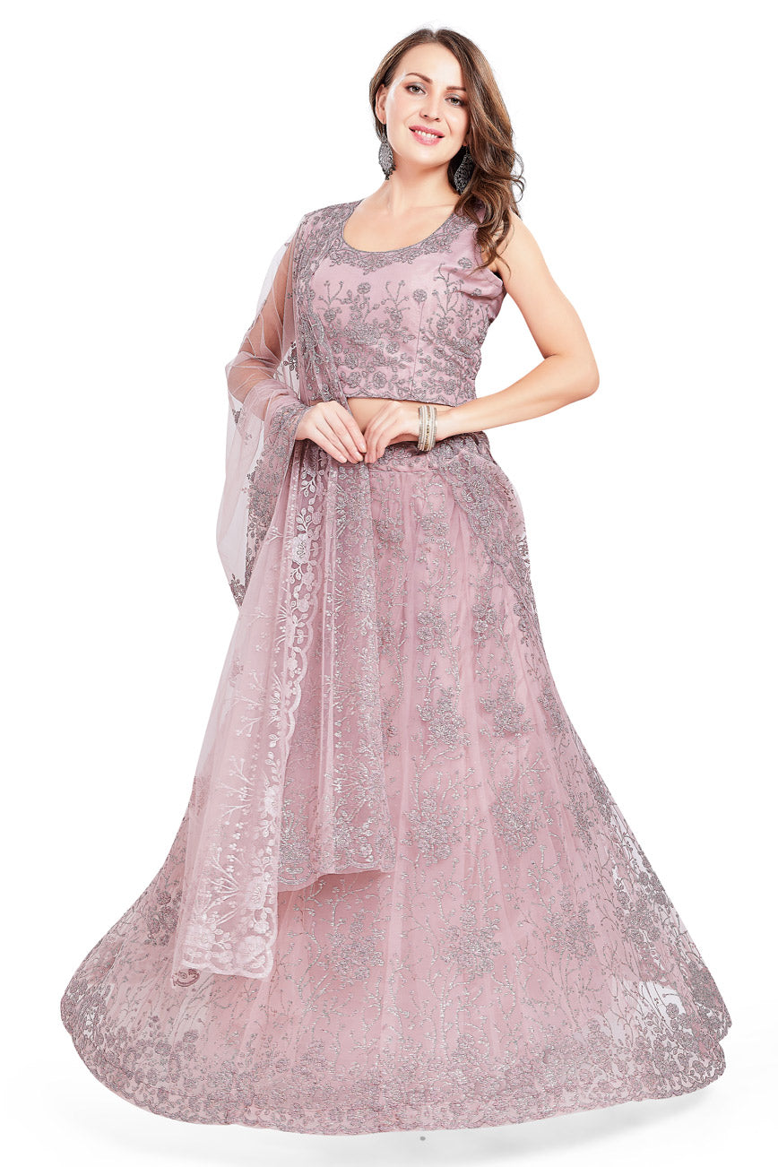 Mystic Mauve Monochrome Lehenga Set-AariAmi Boutique