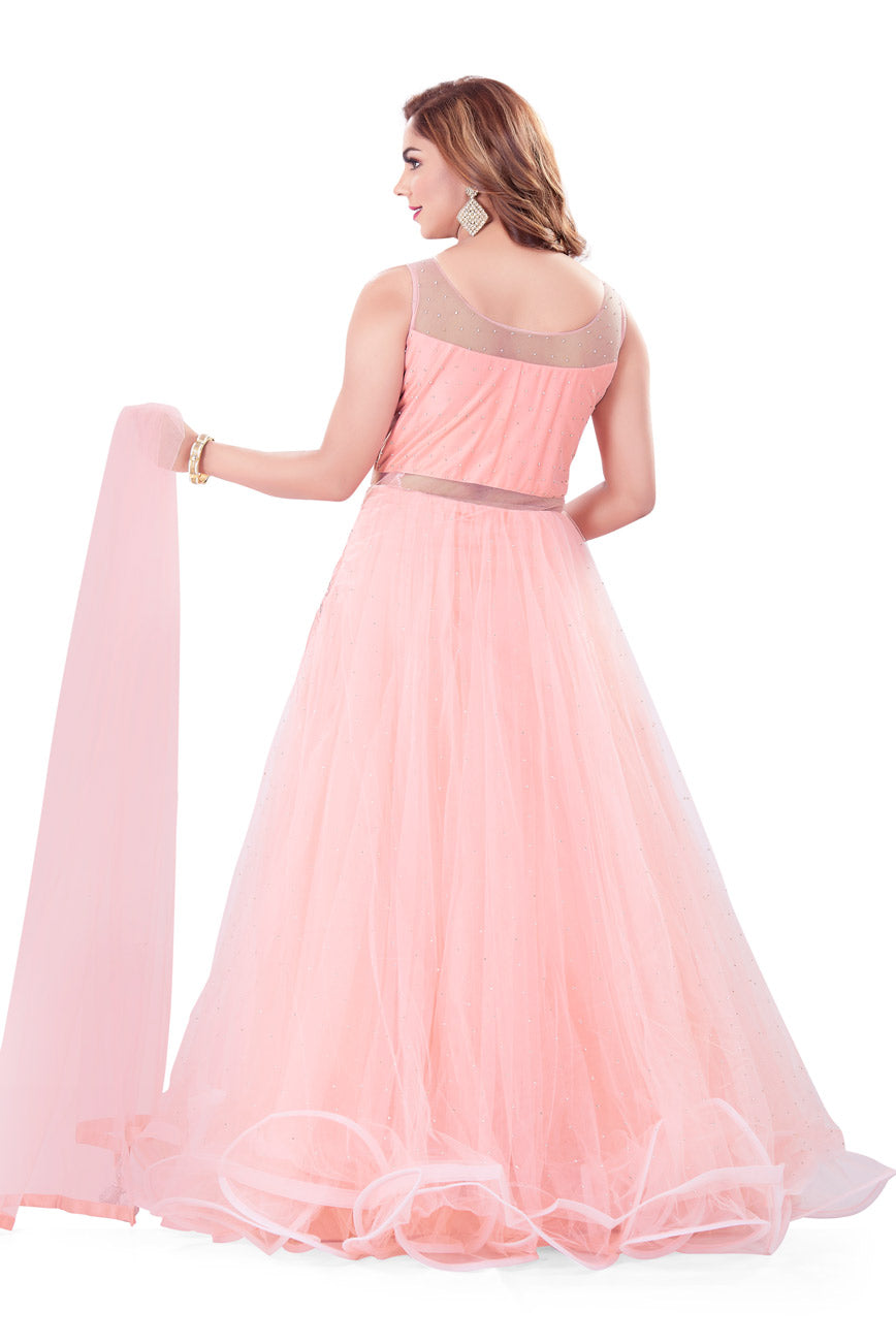 Pink Cotton Candy Sparkling Gown-AariAmi Boutique