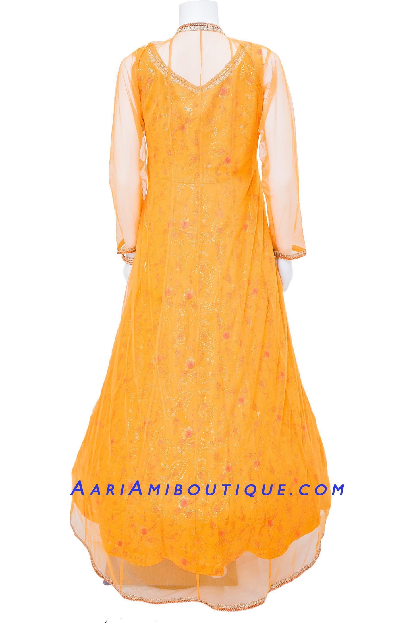 Amber Anarkali Set with Net Jacket-AariAmi Boutique