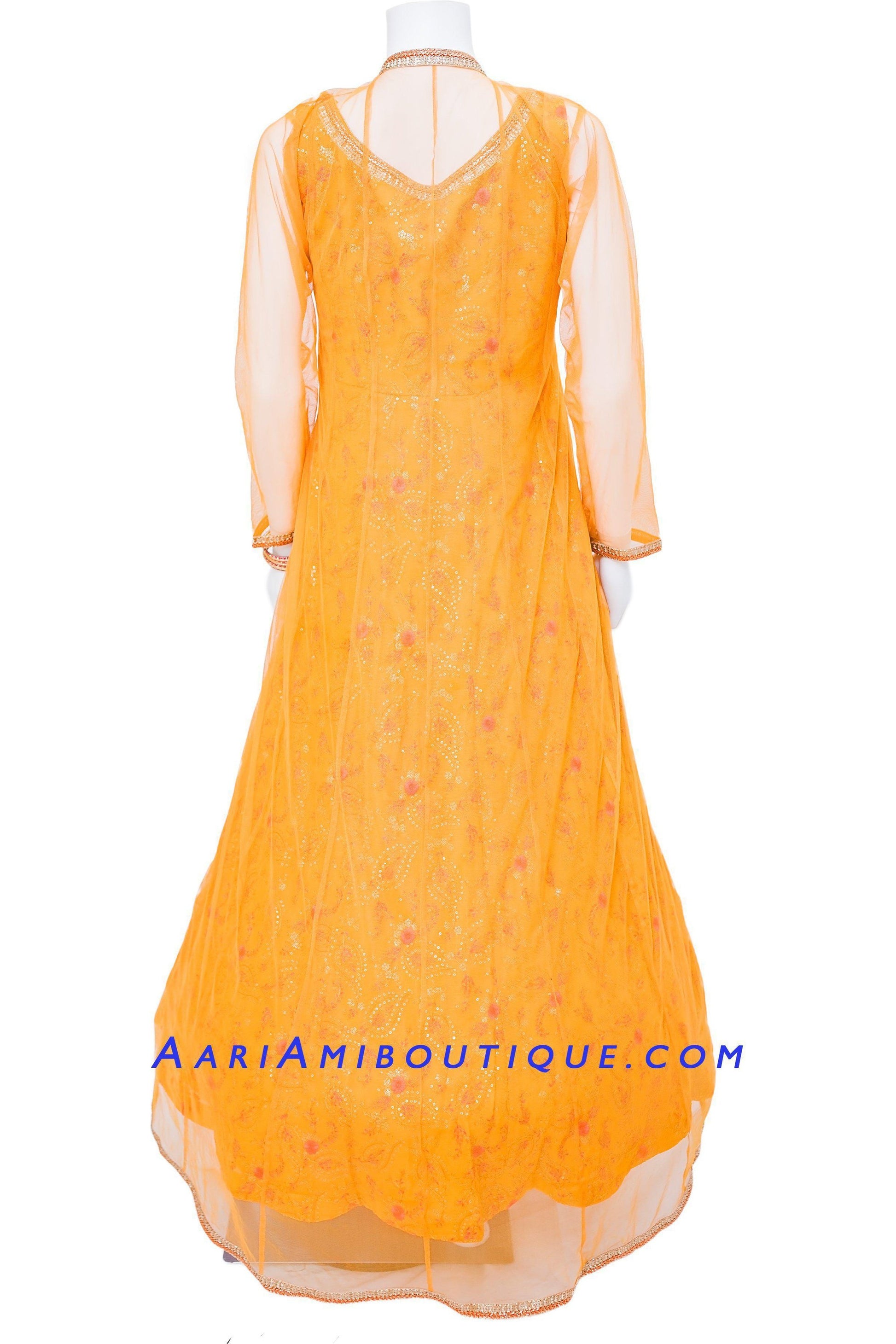 Amber Anarkali Set with Net Jacket-AariAmi Boutique
