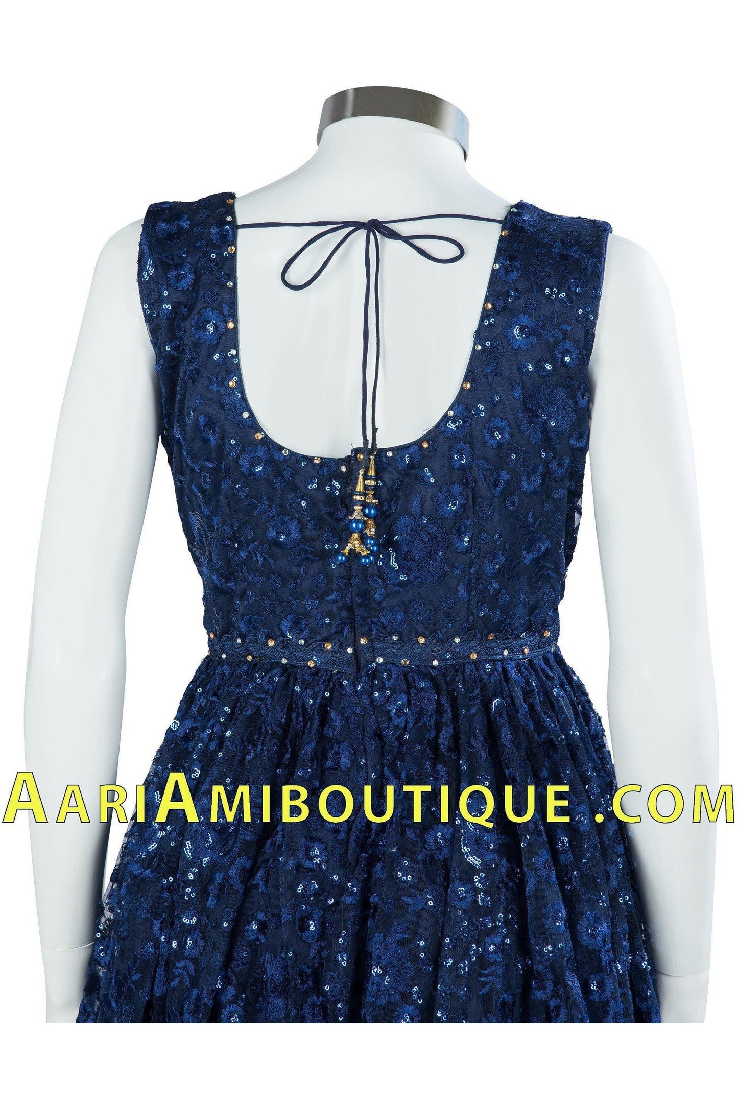 Blue Sequin Studded Embroidered Gharara Set-AariAmi Boutique