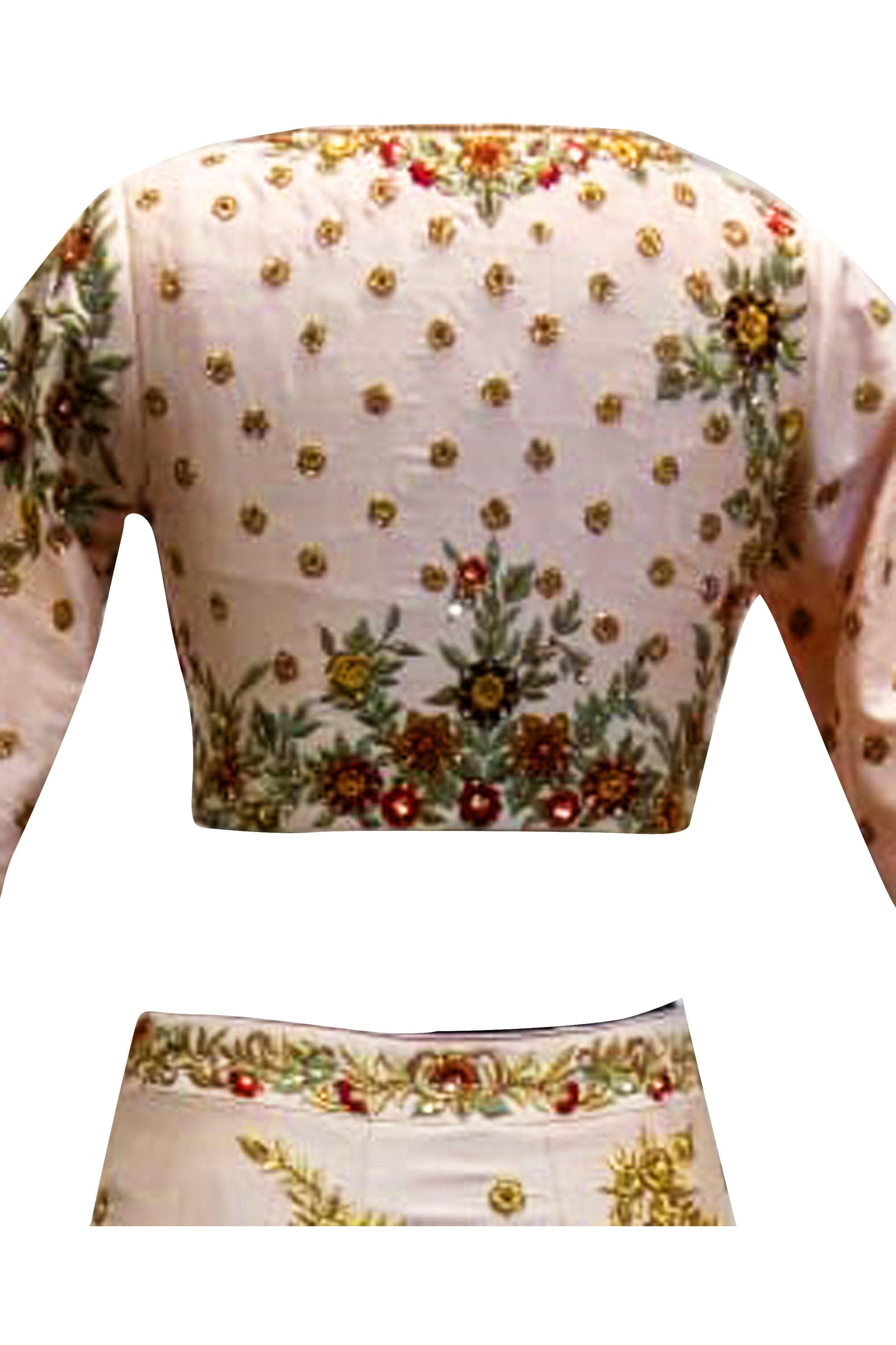 Blush Pink Embroidered Lehenga Set-AariAmi Boutique