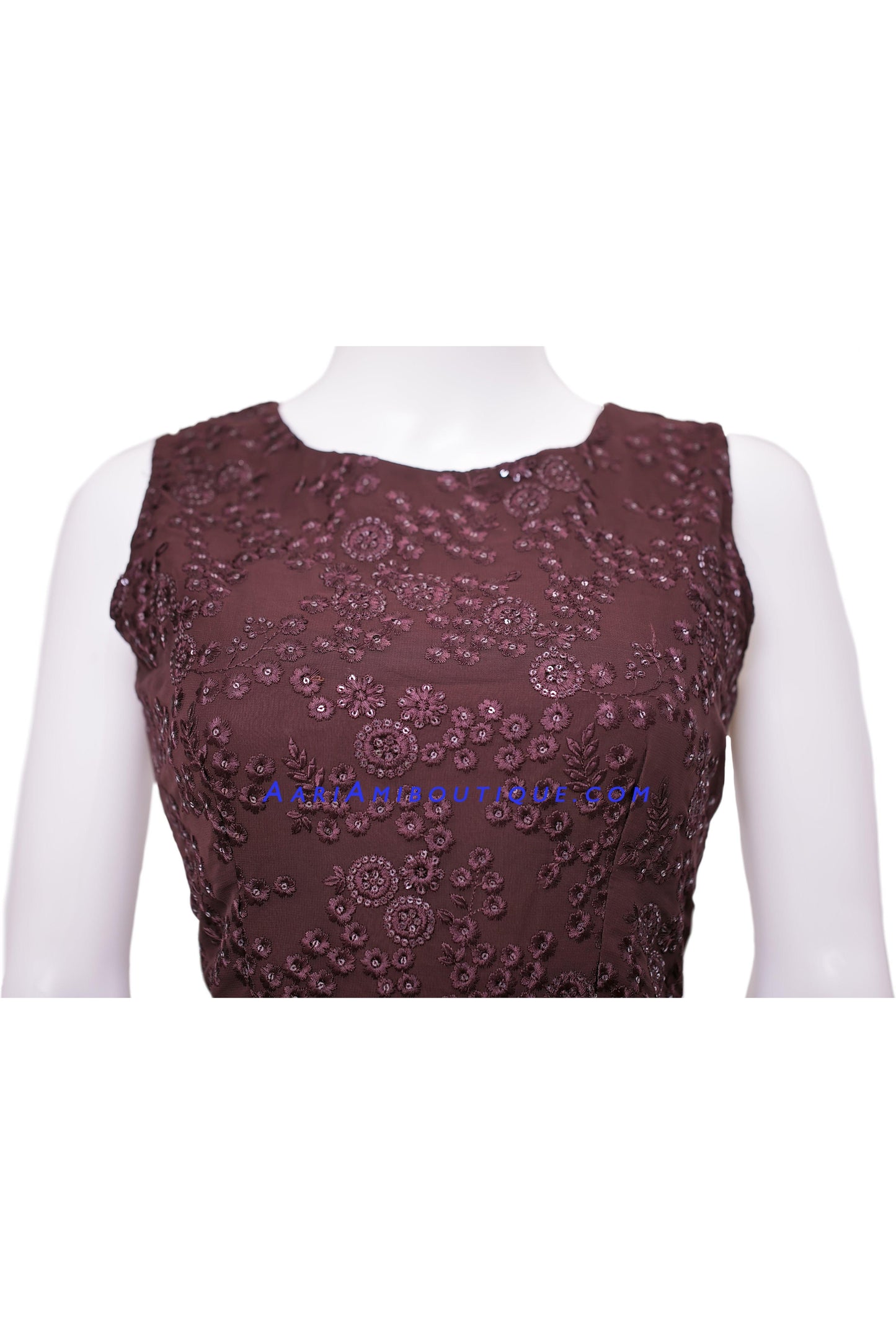 Bold Brown Lucknowi Embroidered Gharara Set-AariAmi Boutique