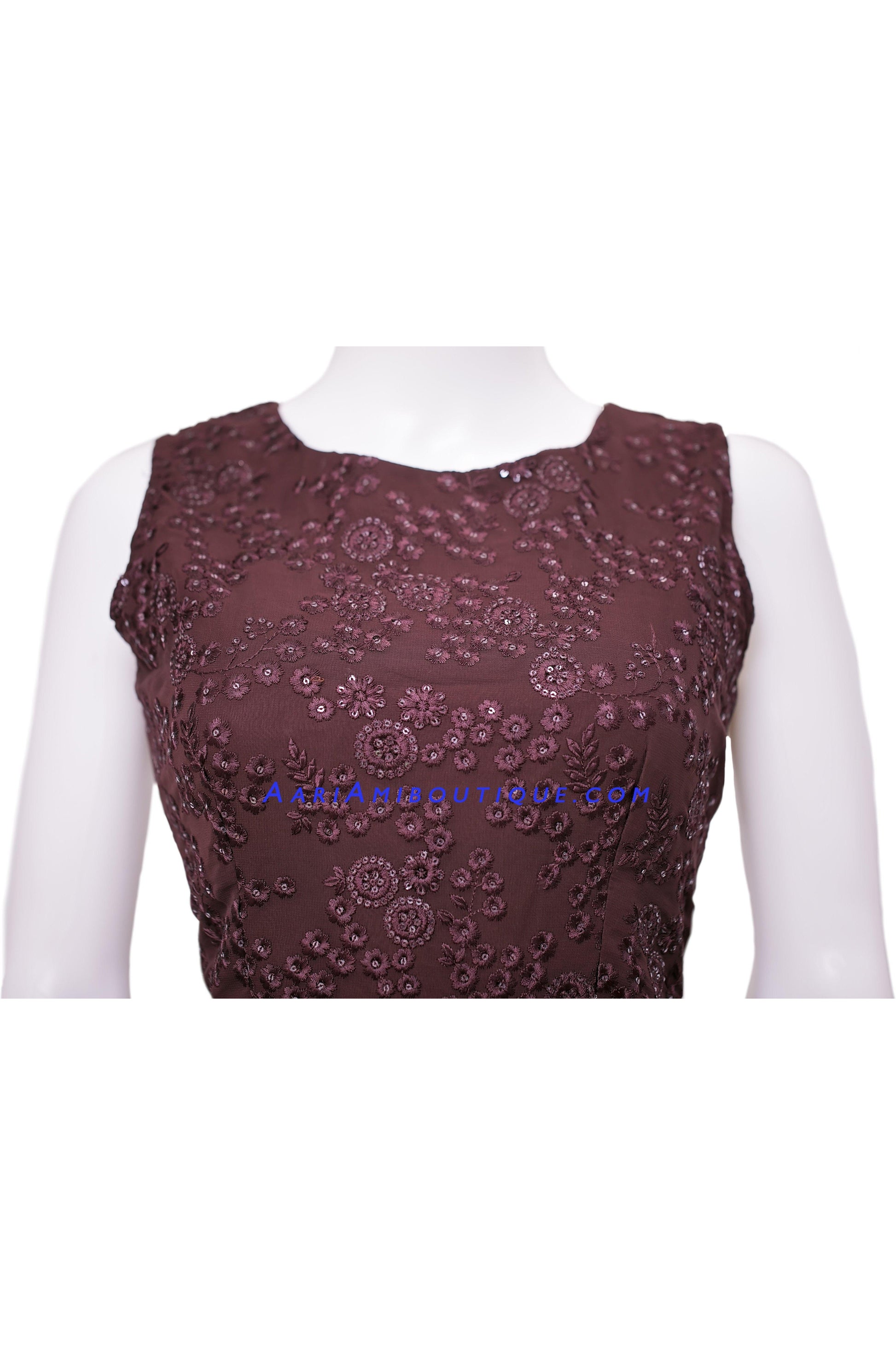 Bold Brown Lucknowi Embroidered Gharara Set-AariAmi Boutique