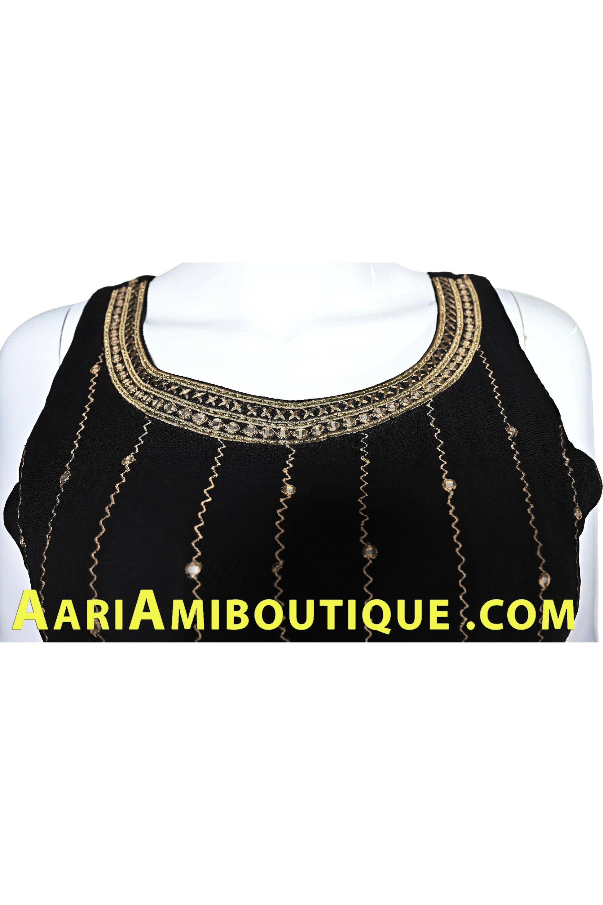 Breathtaking Black and Mustard Palazzo Set-AariAmi Boutique