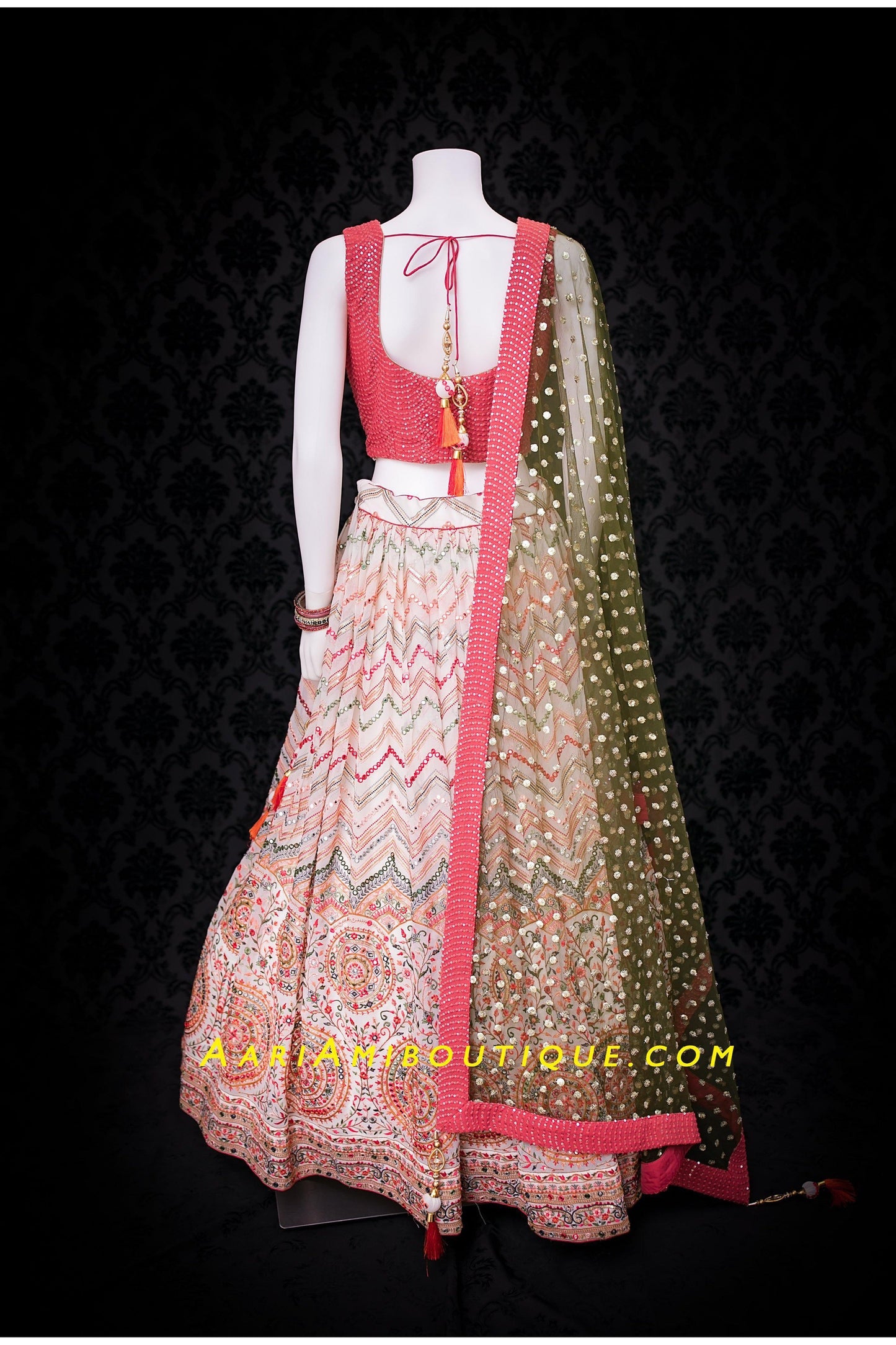 Chic Rose Pink Lehenga Set-AariAmi Boutique