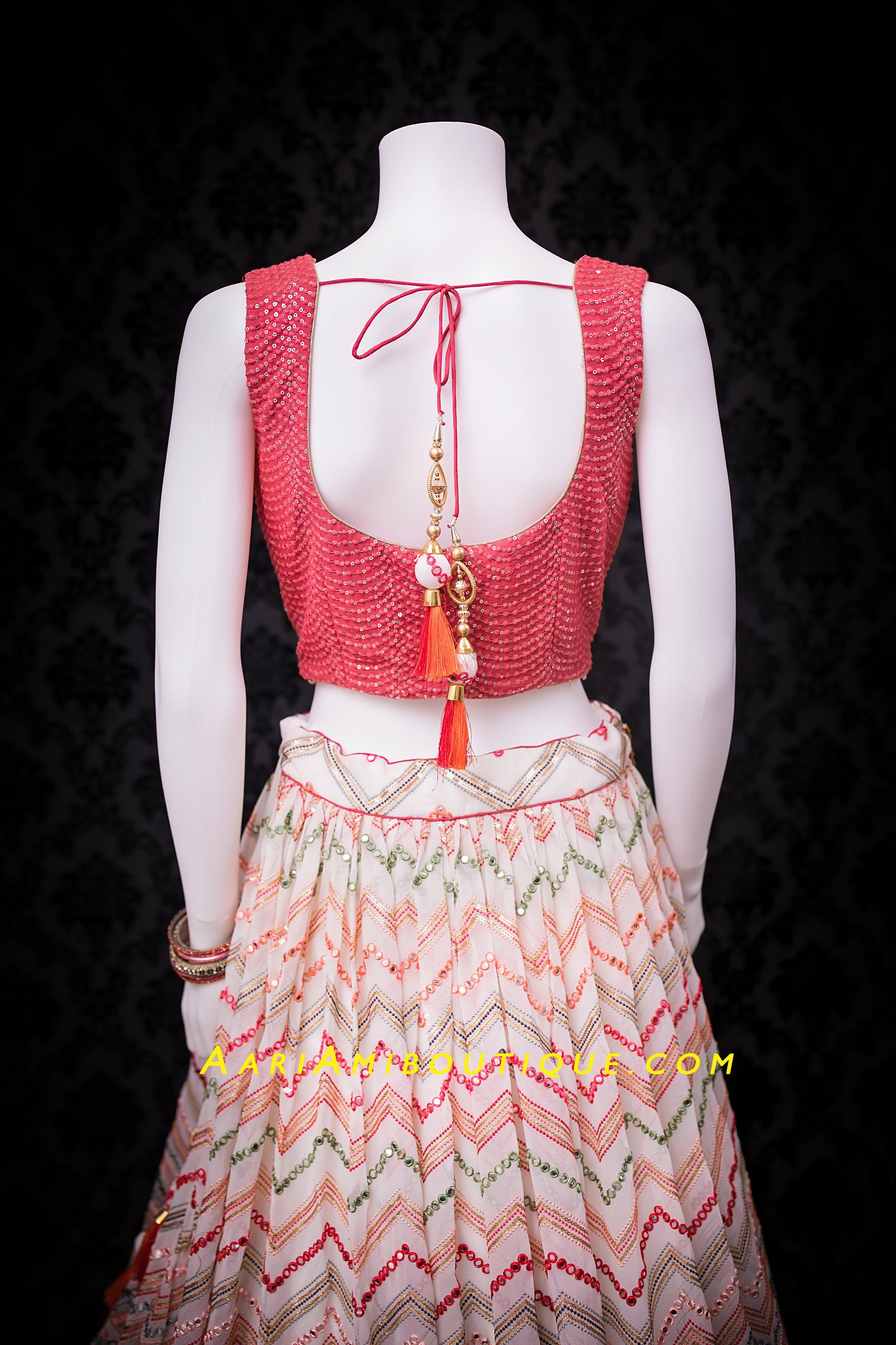 Chic Rose Pink Lehenga Set-AariAmi Boutique