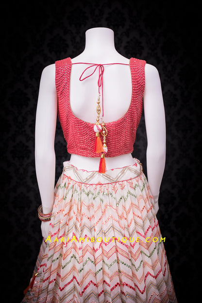 Chic Rose Pink Lehenga Set-AariAmi Boutique