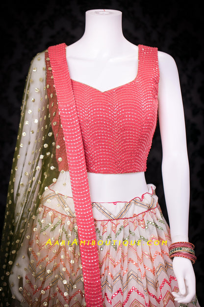 Chic Rose Pink Lehenga Set-AariAmi Boutique