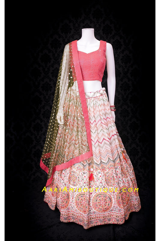 Chic Rose Pink Lehenga Set-AariAmi Boutique