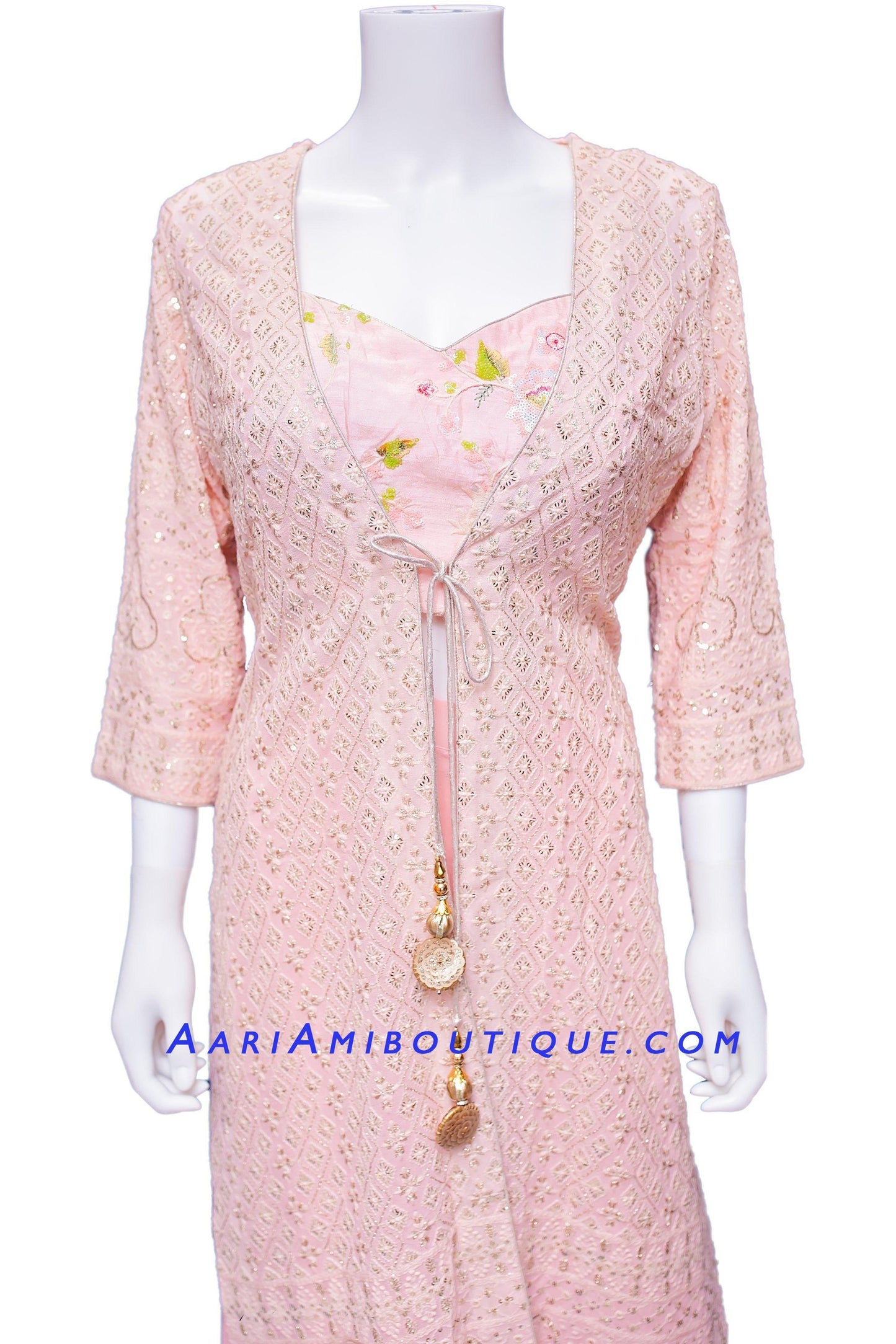 Classic Pastel Pink Palazzo Set-AariAmi Boutique