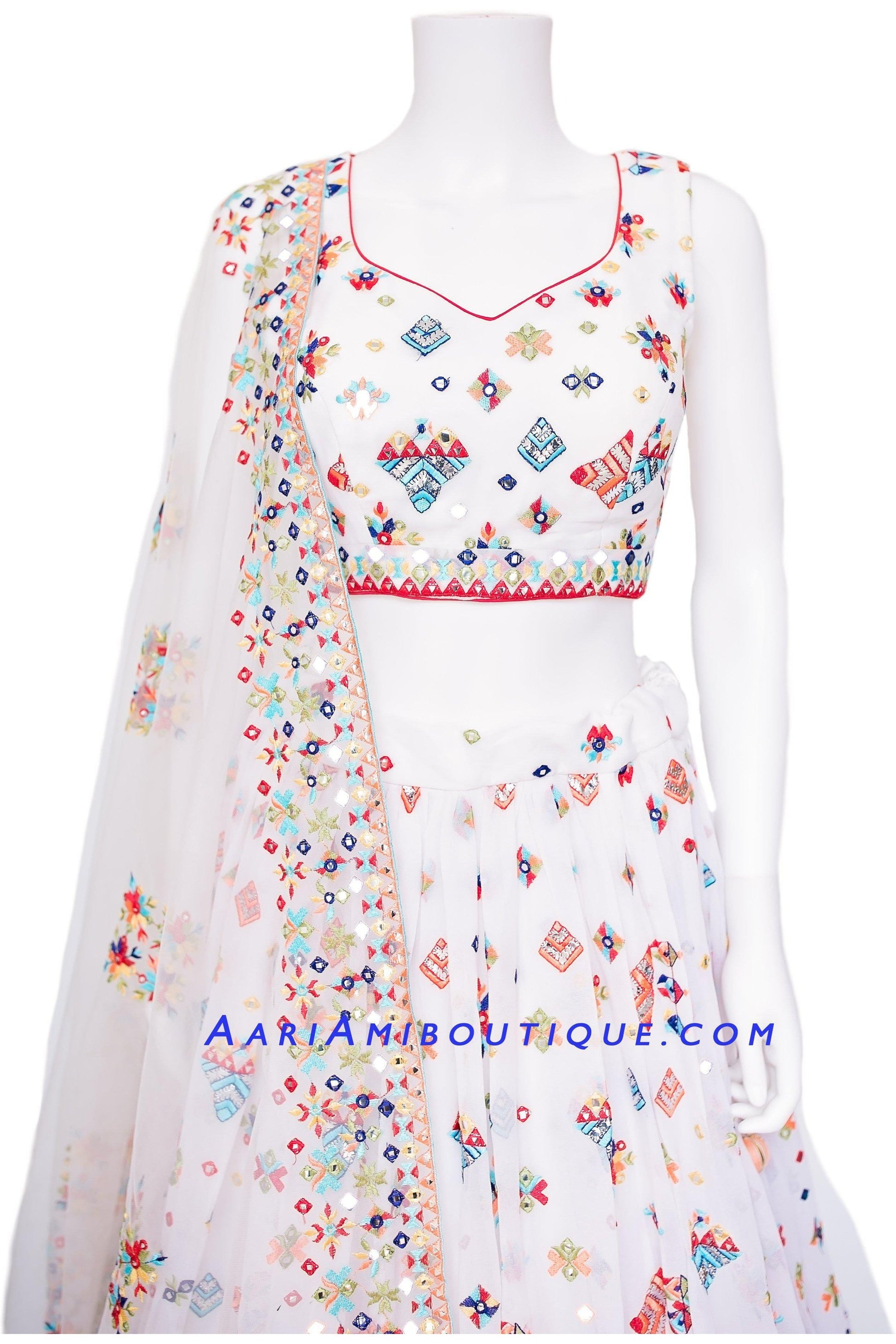 Ethereal-Ivory Chaniya Choli Set-AariAmi Boutique