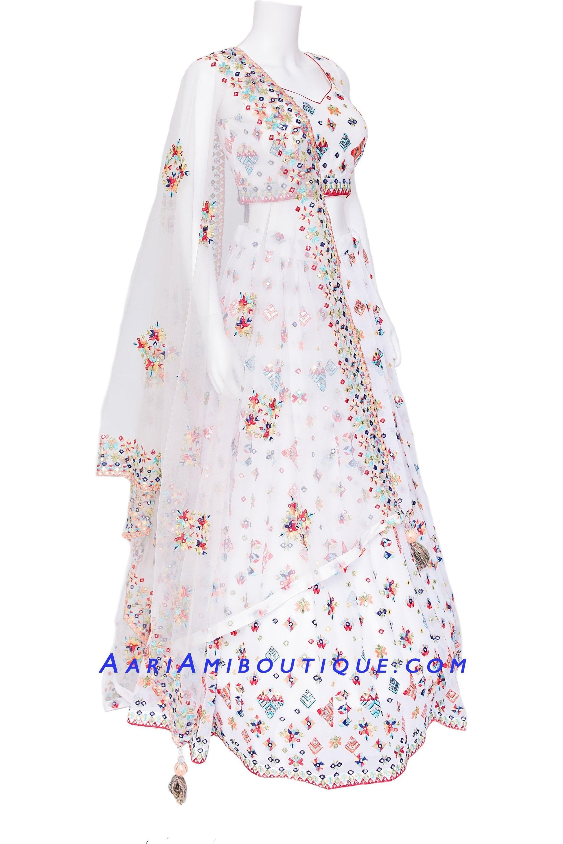 Ethereal-Ivory Chaniya Choli Set-AariAmi Boutique
