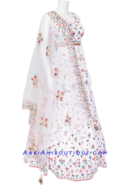 Ethereal-Ivory Chaniya Choli Set-AariAmi Boutique