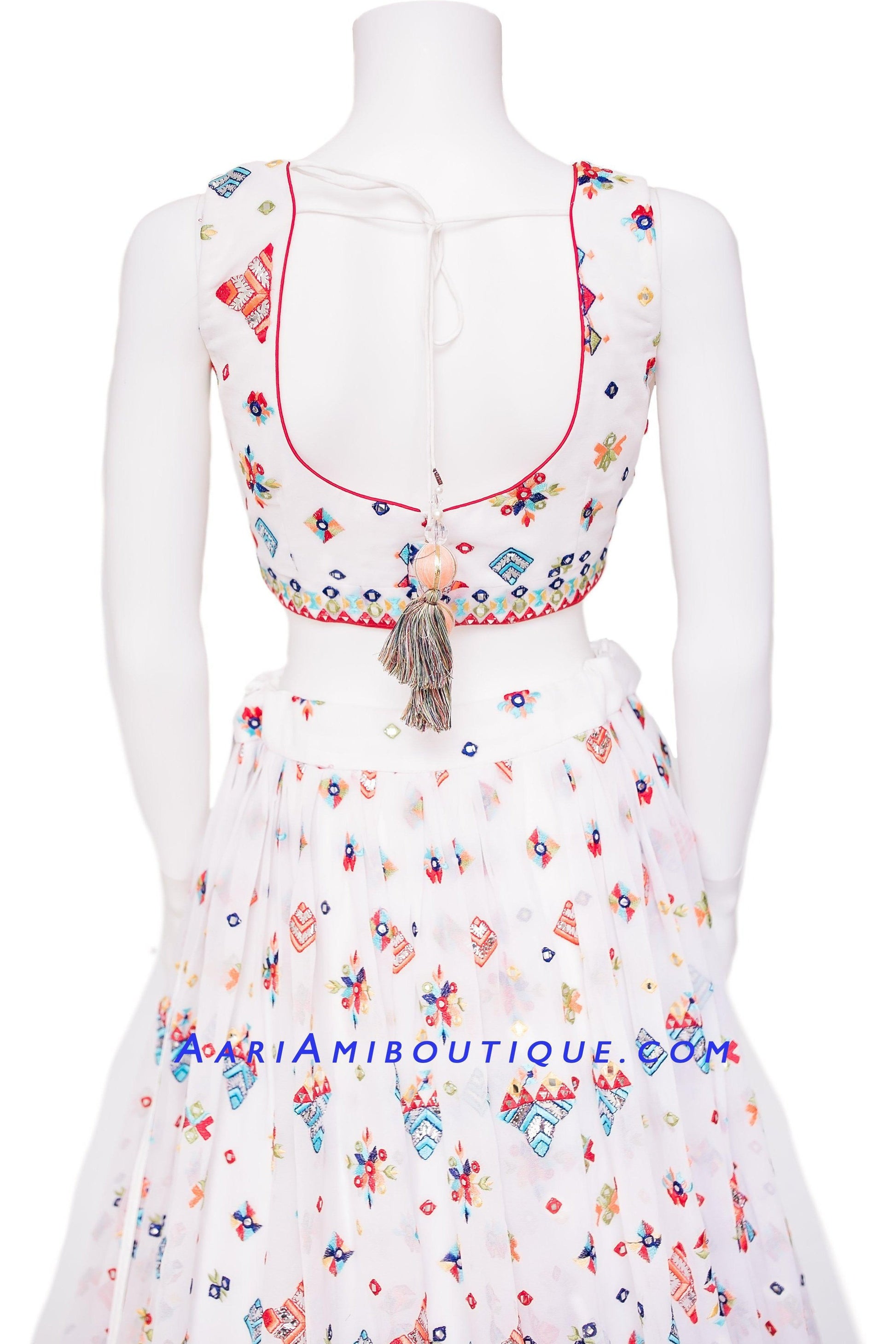 Ethereal-Ivory Chaniya Choli Set-AariAmi Boutique