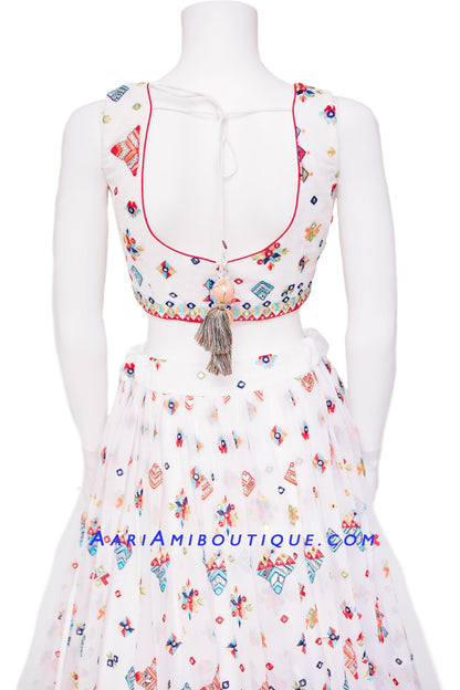Ethereal-Ivory Chaniya Choli Set-AariAmi Boutique