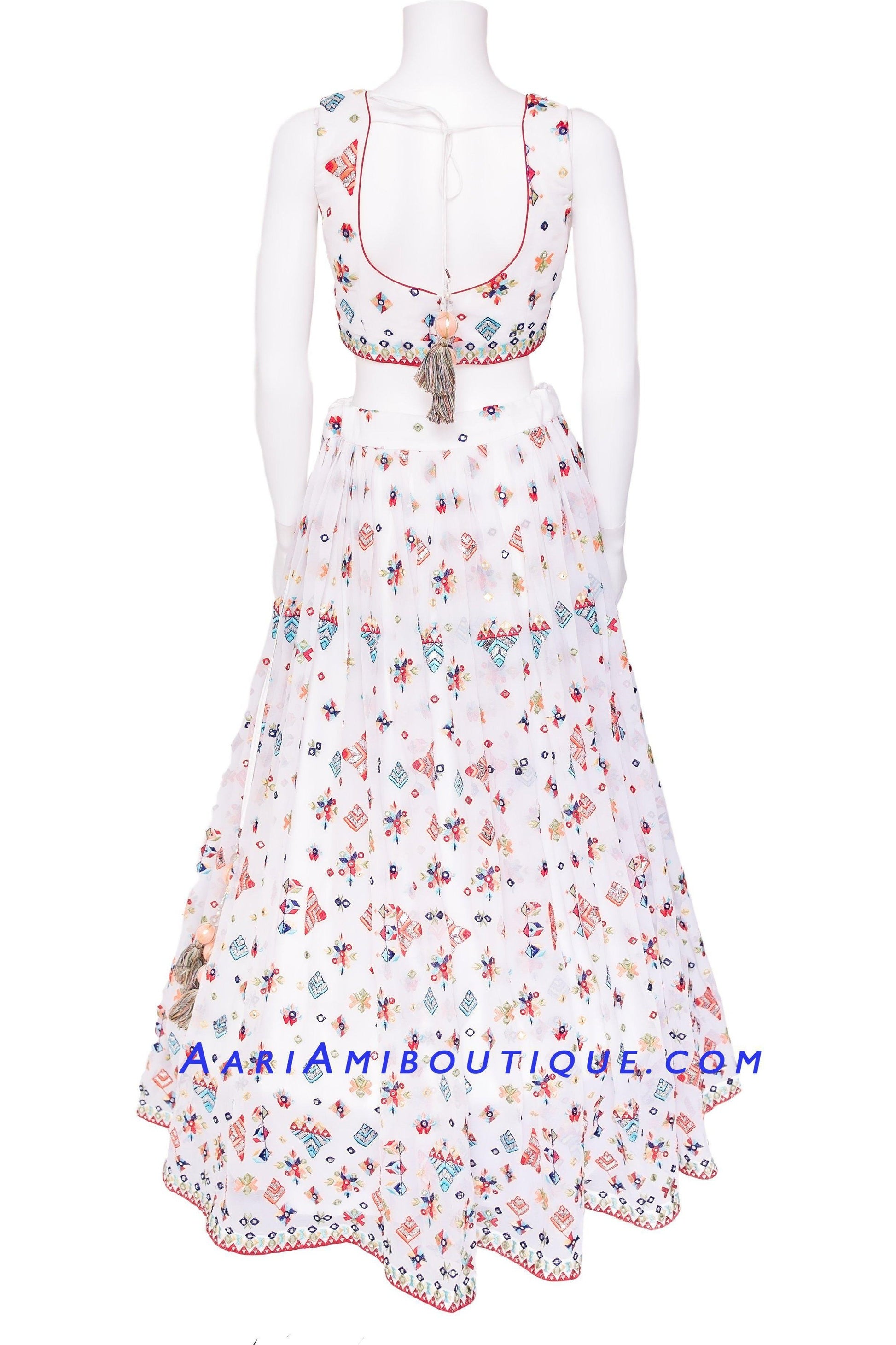 Ethereal-Ivory Chaniya Choli Set-AariAmi Boutique