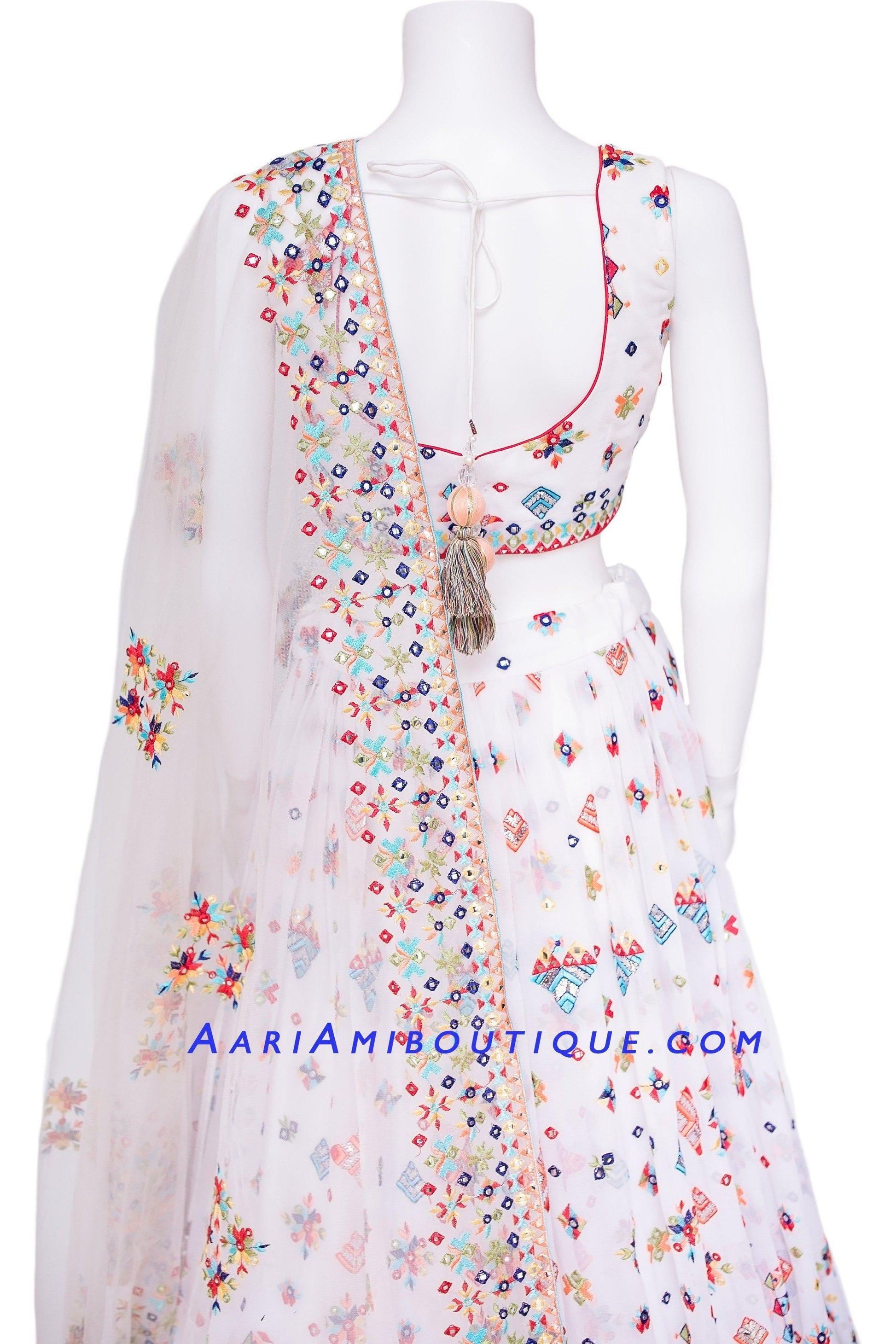 Ethereal-Ivory Chaniya Choli Set-AariAmi Boutique