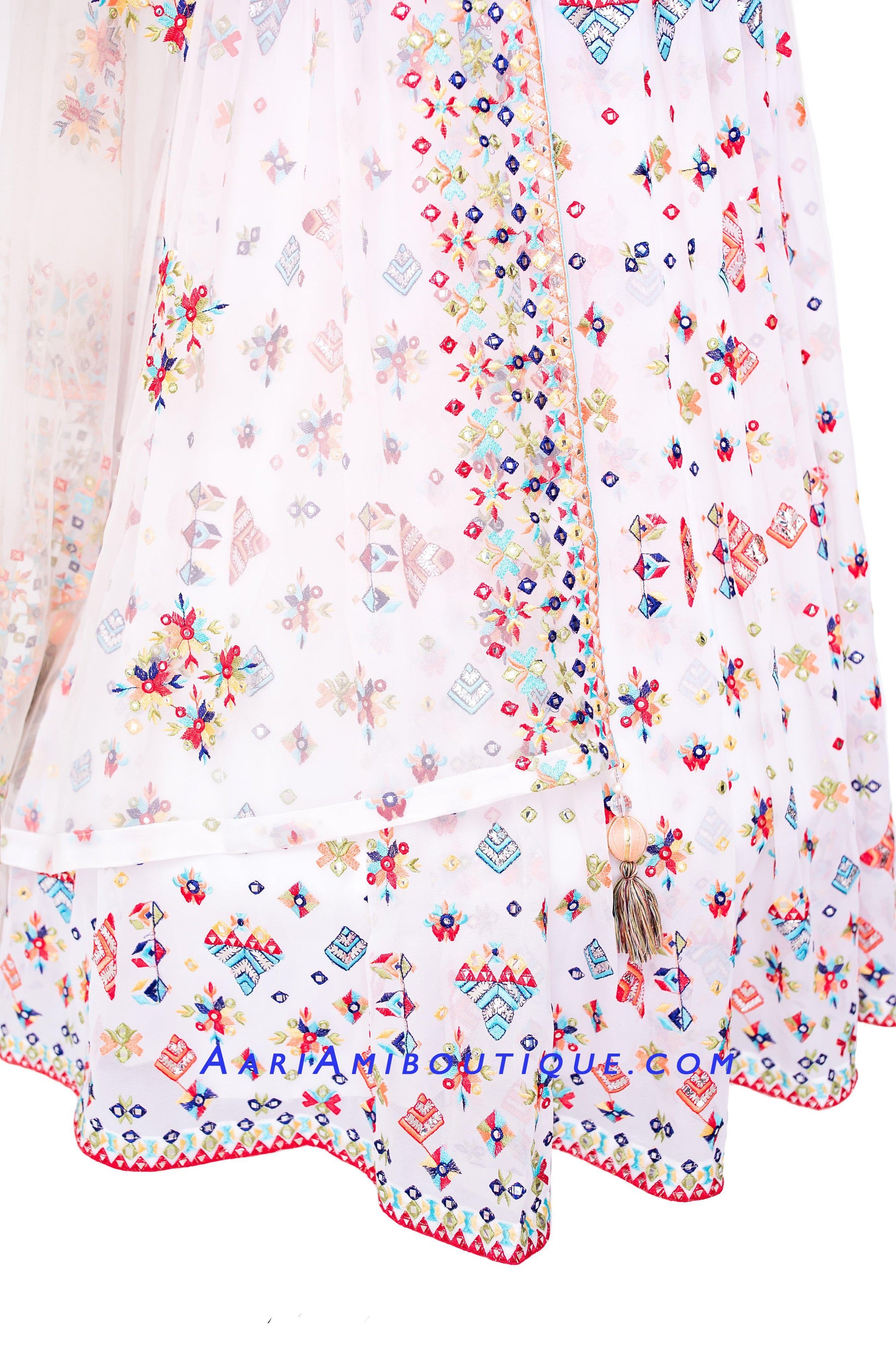 Ethereal-Ivory Chaniya Choli Set-AariAmi Boutique