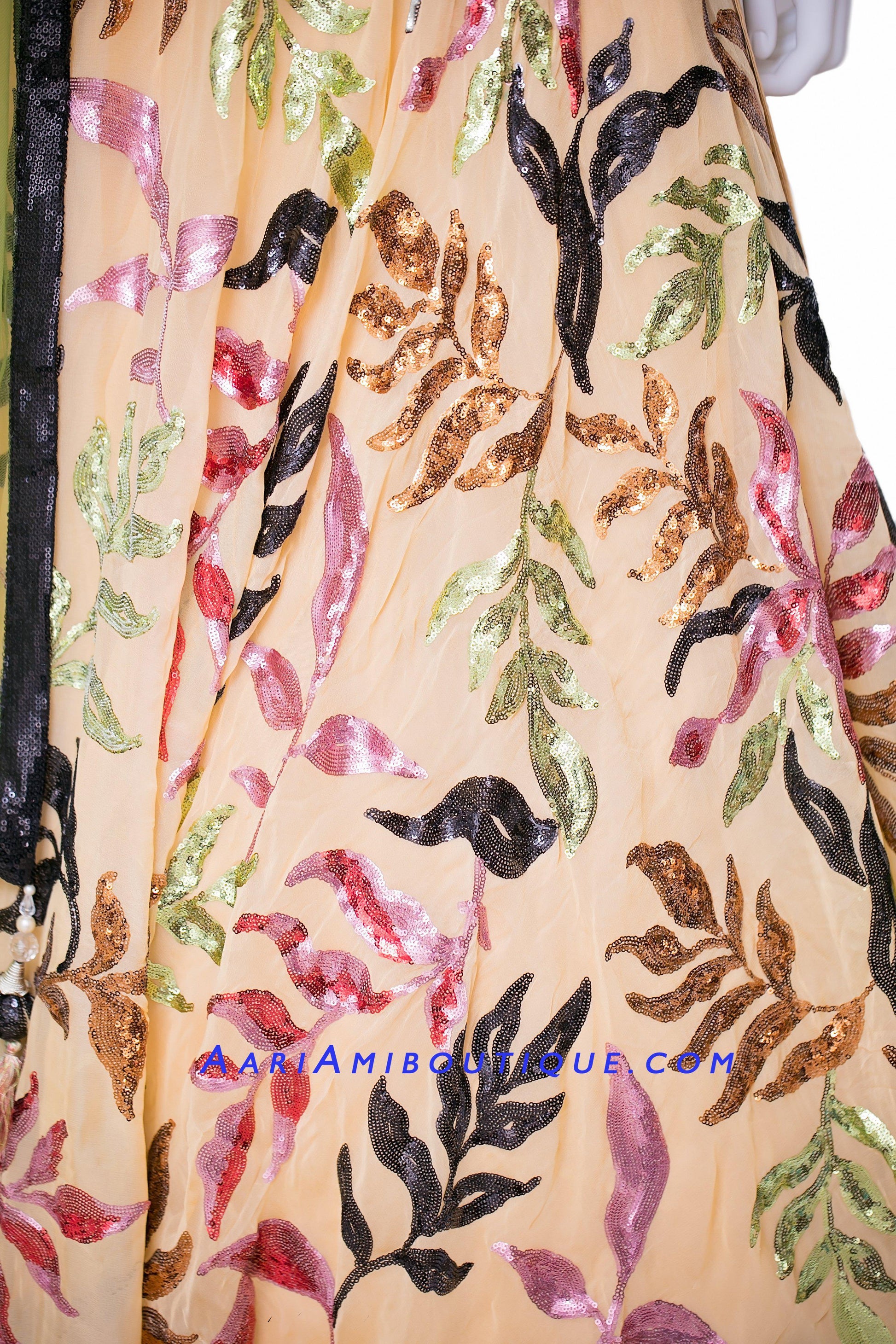 Fantastical Black Lehenga Set with Halter Blouse-AariAmi Boutique