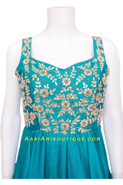 Gorgeous Blue Anarkali Set-AariAmi Boutique