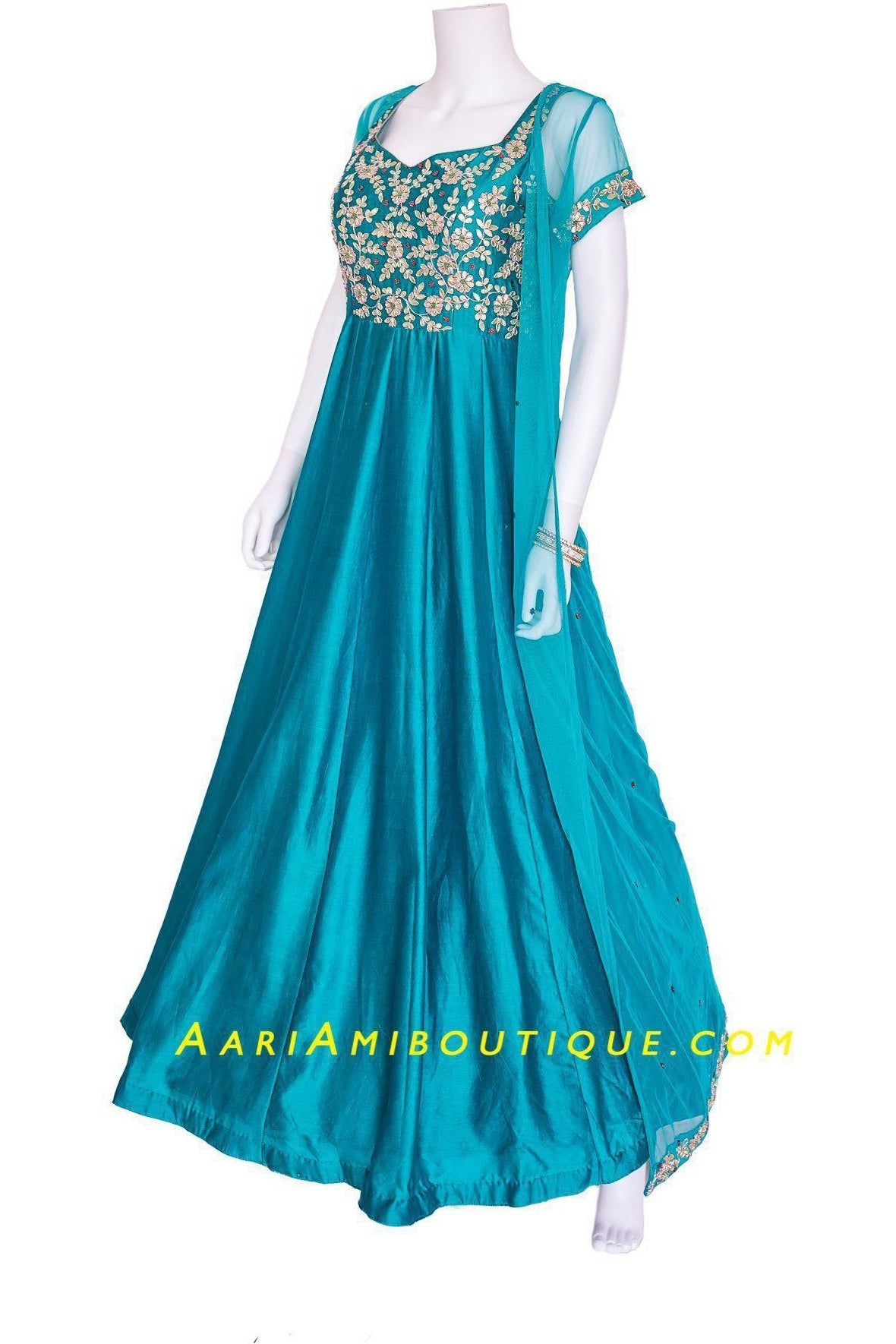 Gorgeous Blue Anarkali Set-AariAmi Boutique