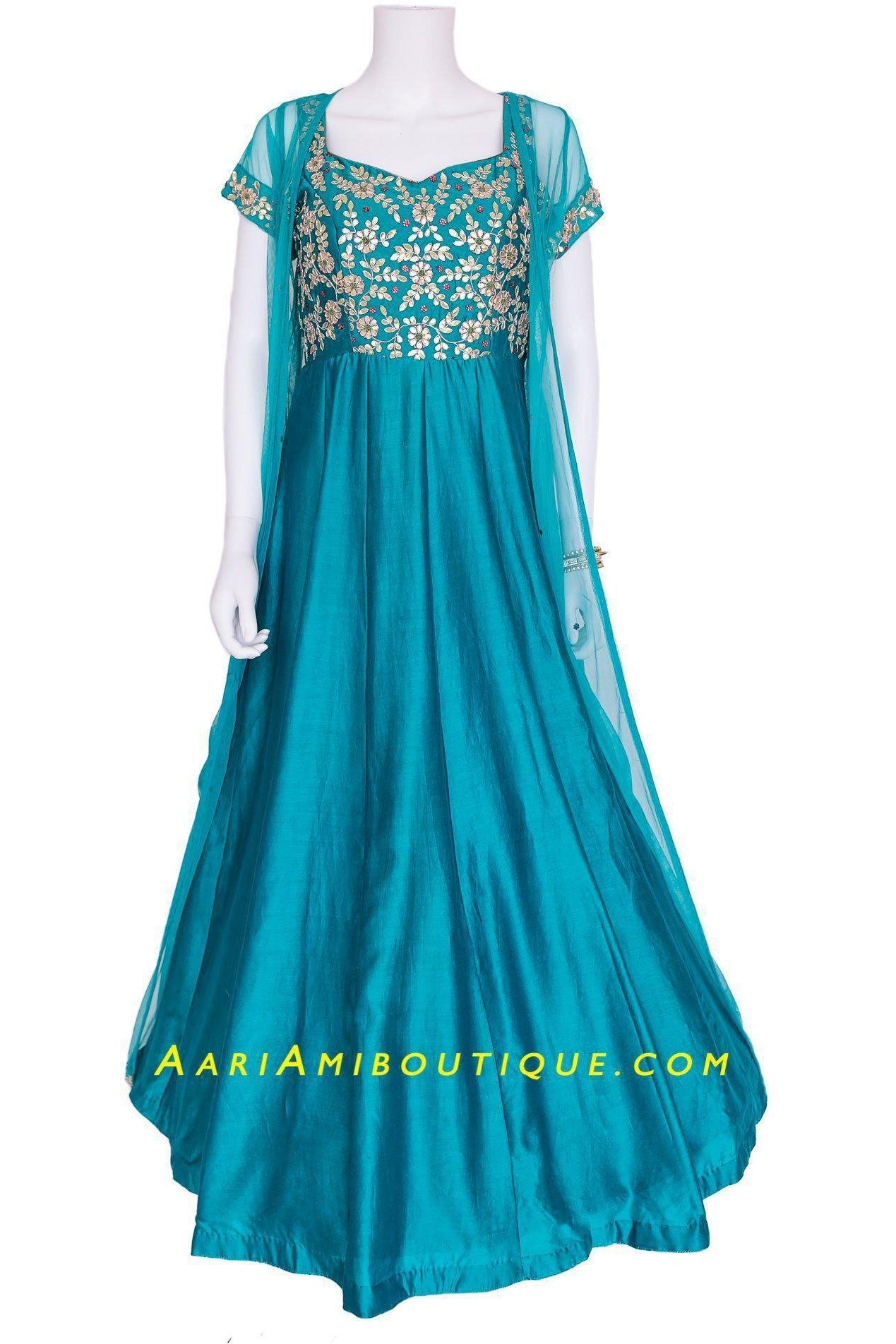 Gorgeous Blue Anarkali Set-AariAmi Boutique