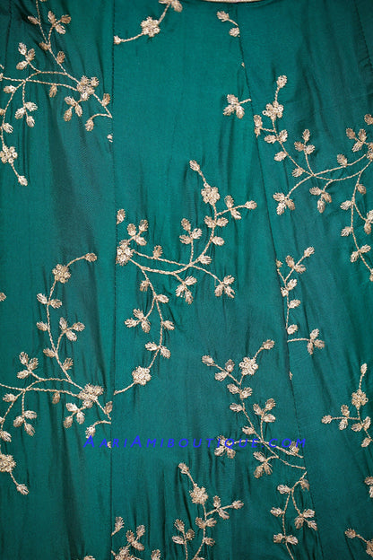 Gorgeous Green Lehenga Set with Leheriya Dupatta-AariAmi Boutique