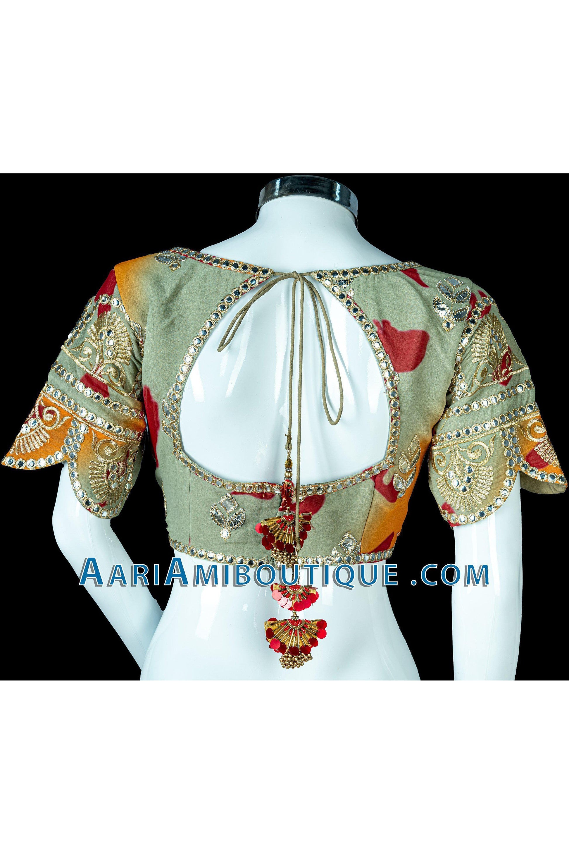 Gorgeous Green Tie-dye Lehenga Set-AariAmi Boutique