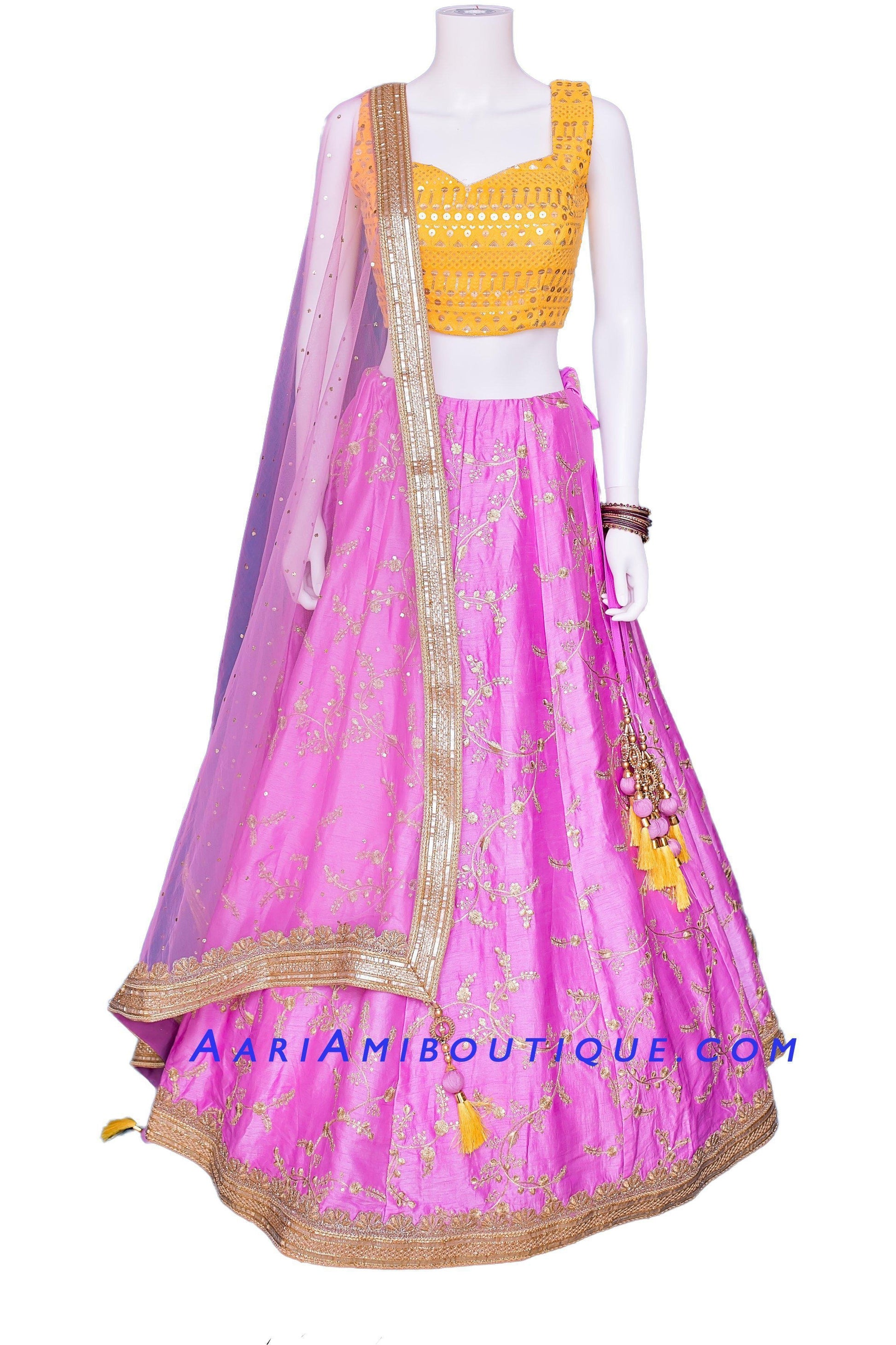 Luminous Lavender Silk Lehenga Set-AariAmi Boutique