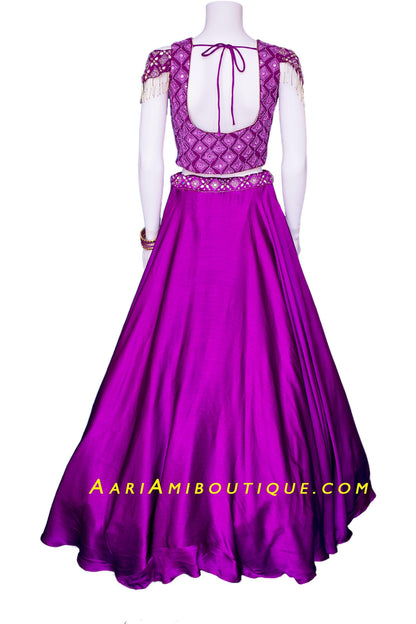 Magnificent Purple Lehenga Set-AariAmi Boutique