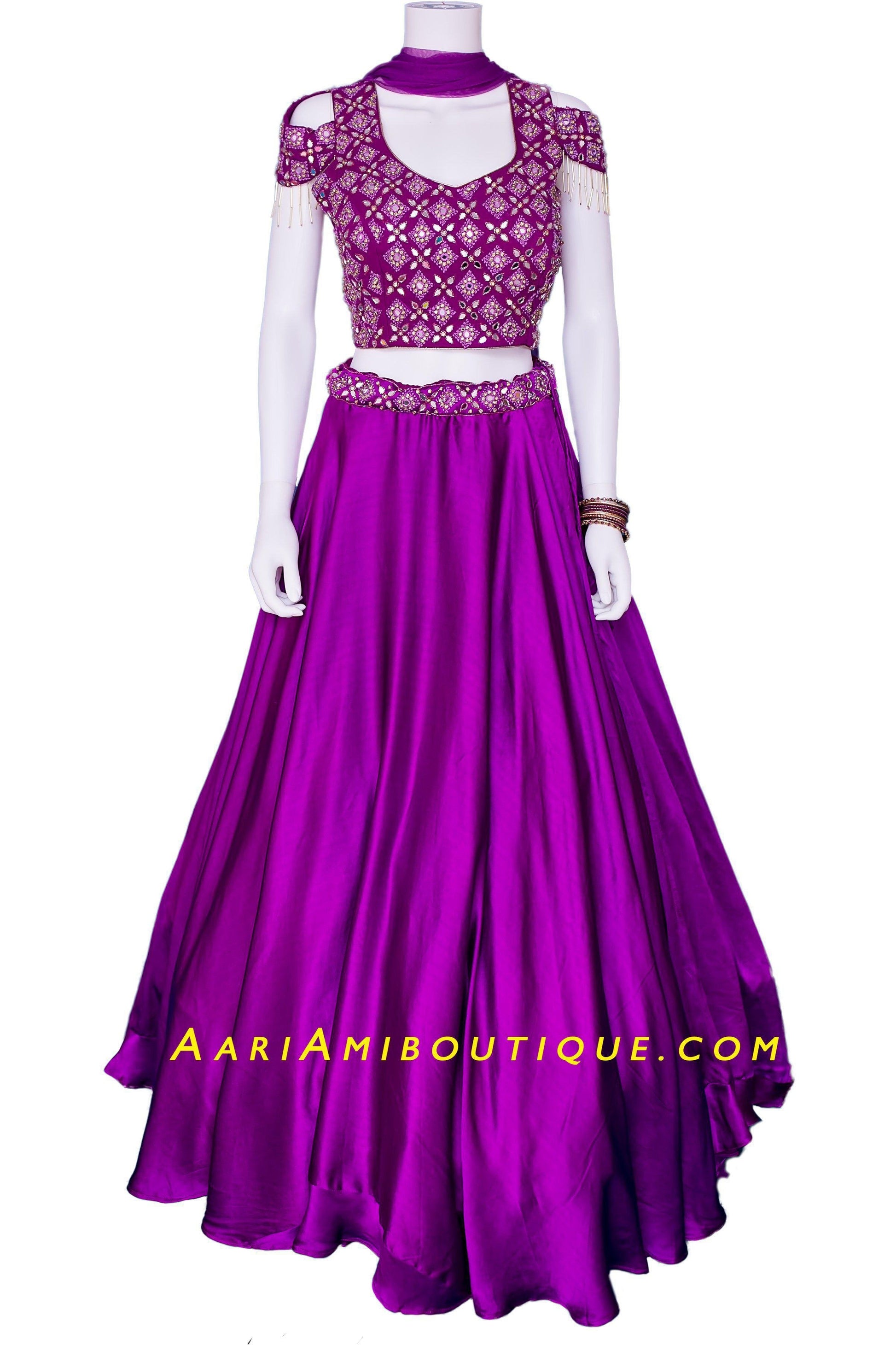Magnificent Purple Lehenga Set-AariAmi Boutique
