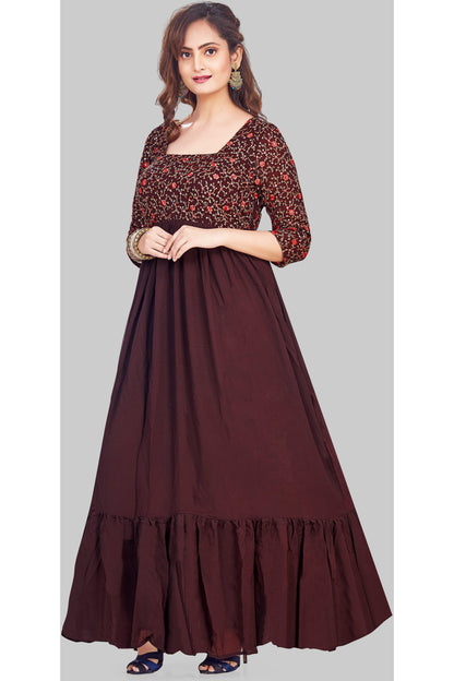 Marvelous Mahogany Anarkali Set-AariAmi Boutique
