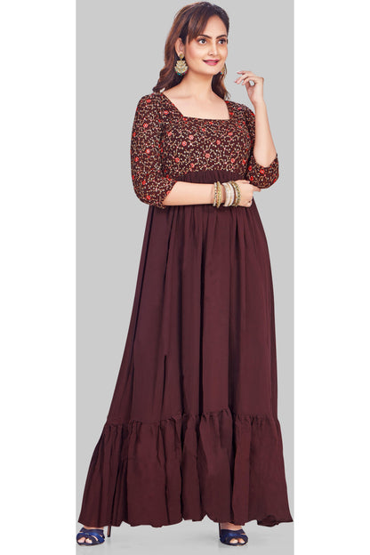 Marvelous Mahogany Anarkali Set-AariAmi Boutique