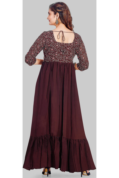 Marvelous Mahogany Anarkali Set-AariAmi Boutique
