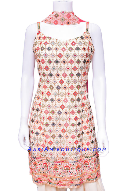 Picture-Perfect Pale Cream Salwar Kurta Set-AariAmi Boutique