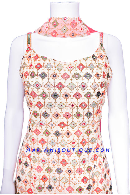 Picture-Perfect Pale Cream Salwar Kurta Set-AariAmi Boutique