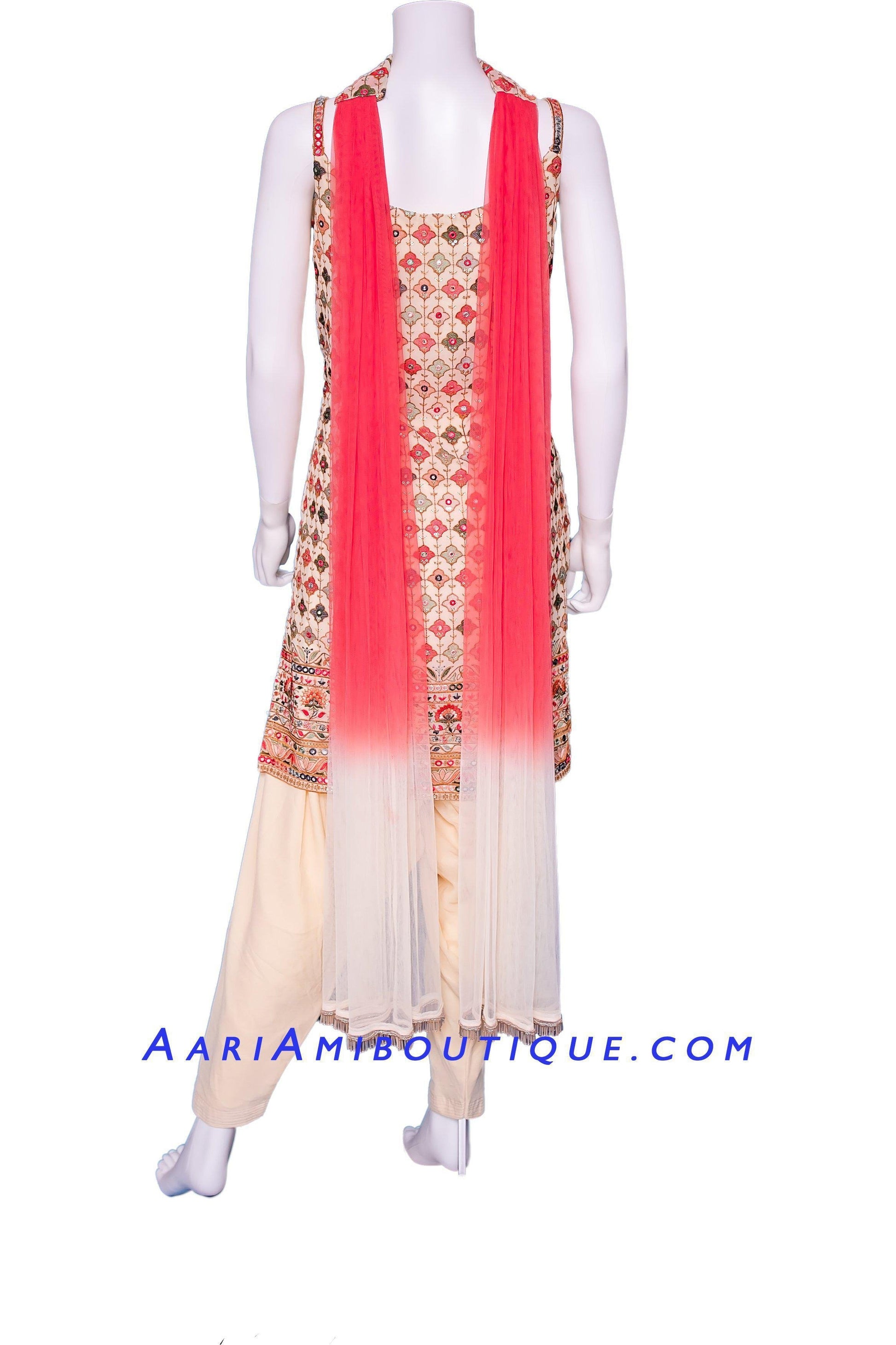 Picture-Perfect Pale Cream Salwar Kurta Set-AariAmi Boutique