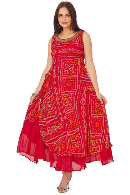 Pink Bandhani Kurti Set-AariAmi Boutique